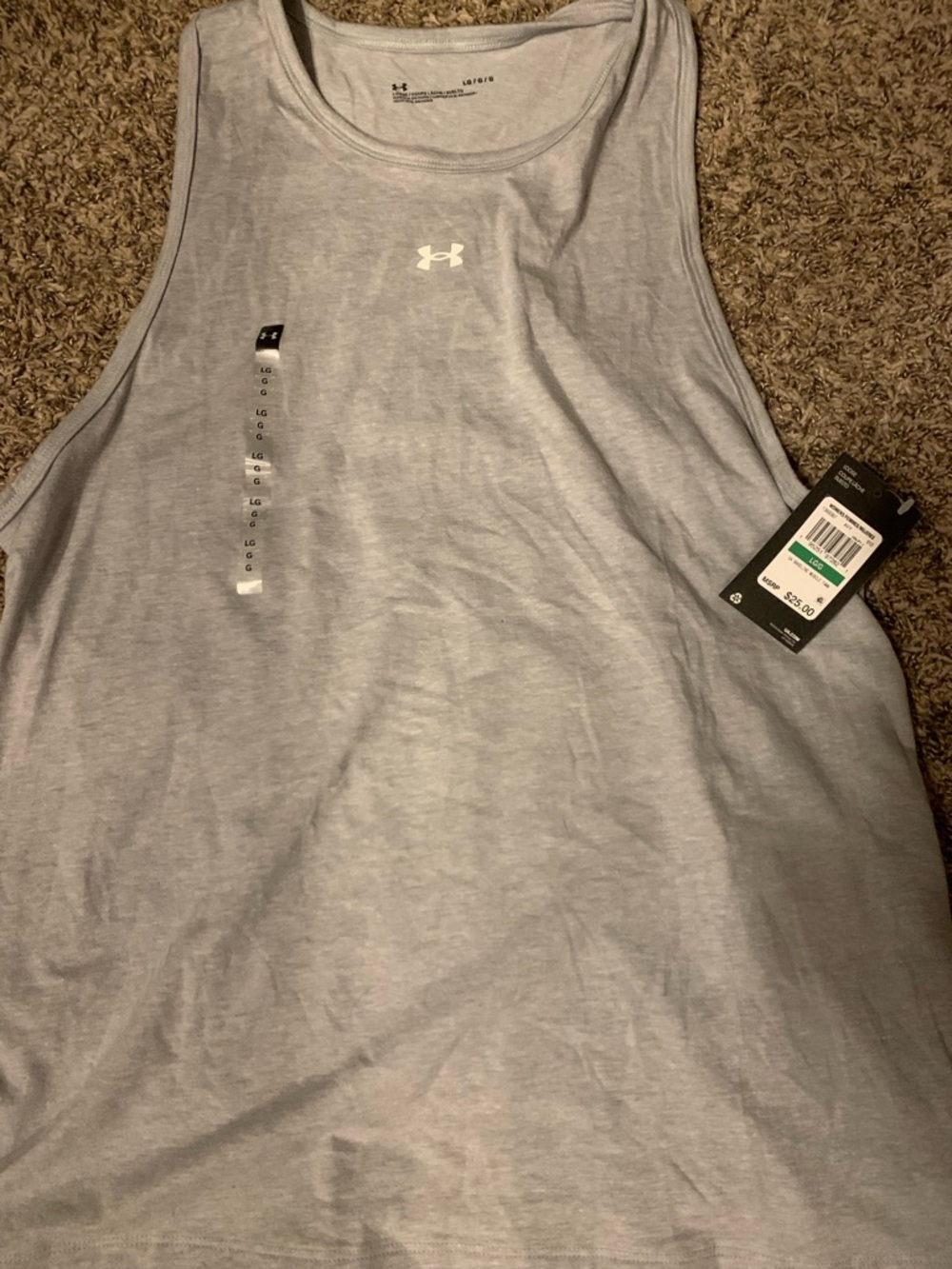 Under Armour Women’s Heather Light Gray Athletic Tank Top